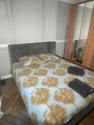 Un ou plusieurs lits dans un hébergement de l'établissement Appartement cosy en face du palais des congrès