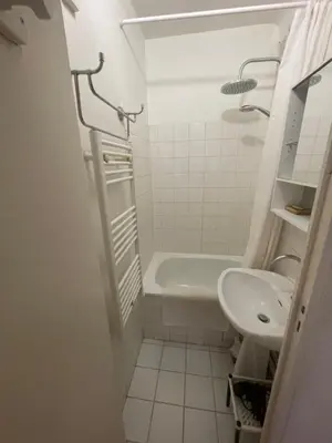 Salle de bains dans l'établissement Appartement cosy en face du palais des congrès