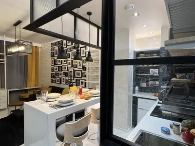 Cuisine ou kitchenette dans l'établissement Appartement design Paris 13eme