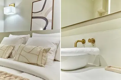 Un ou plusieurs lits dans un hébergement de l'établissement Superb apartment Notre Dame De Paris by Studioprestige