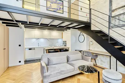 Cuisine ou kitchenette dans l'établissement Duplex Center of Paris by Studioprestige