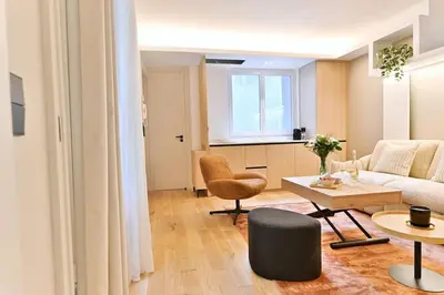 Coin salon dans l'établissement Charmant Appartement Paris Châtelet-Les Halles