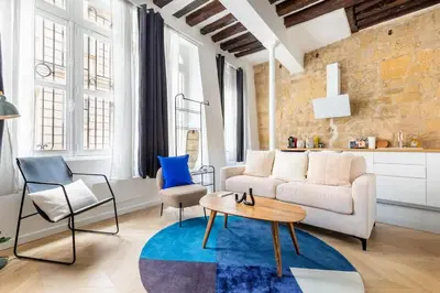 Coin salon dans l'établissement Typical Parisian Apart#Quatier Latin#Notre Dame#