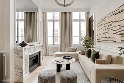 Coin salon dans l'établissement TheLander - Serviced Apartments in Louvre
