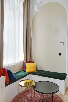 Coin salon dans l'établissement Apartment in the heart of the 9th arrondissement