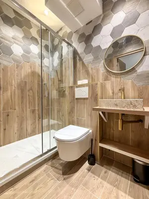 Salle de bains dans l'établissement Nets Inn apartments - La Coulée Verte