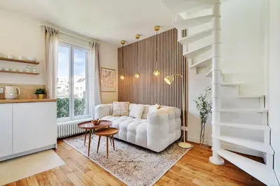 Cuisine ou kitchenette dans l'établissement Cosy Duplex