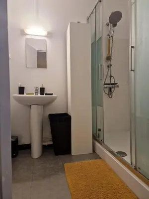 Salle de bains dans l'établissement Charmant Appartement Saint-Ouen