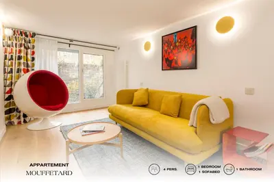 Coin salon dans l'établissement Apartment 01 - Mouffetard