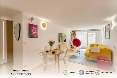 Coin salon dans l'établissement Apartment 01 - Mouffetard