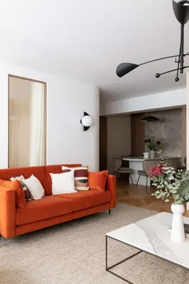 Coin salon dans l'établissement The place to be - 3BR with AirCo