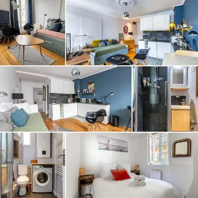 Cuisine ou kitchenette dans l'établissement Paris Rooftop Views Cosy Separate Living Stay