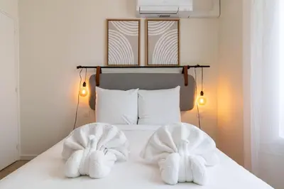Un ou plusieurs lits dans un hébergement de l'établissement B3#Two Bedrooms#Champs Elysées#Arc de Triomphe#AC