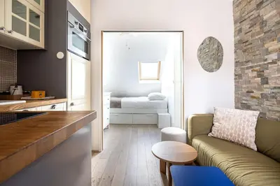 Coin salon dans l'établissement Appartement lumineux et cosy Gare du Nord - Opéra