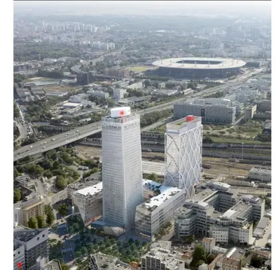 Vue générale sur Saint-Denis ou vue de la ville depuis l'appartement