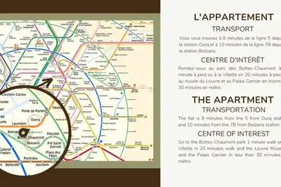 Plan de l'établissement Charme Parisien 6 Personnes, 2 chambres, 19ème