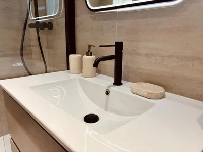 Salle de bains dans l'établissement Le Penthouse Bourdonnais C