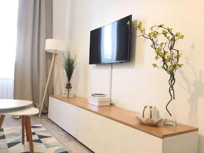 Télévision ou salle de divertissement dans l'établissement PARIS - La Défense Magnifique Appartement