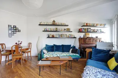 Coin salon dans l'établissement Appartement familial avec vue - République