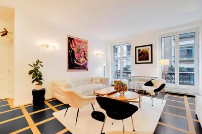 Coin salon dans l'établissement Appartement spacieux et élégant - Grds Boulevards