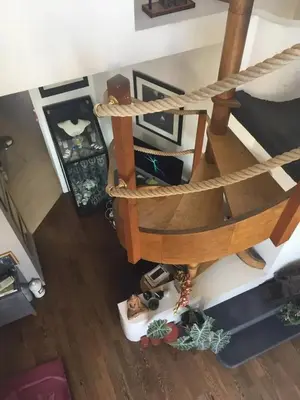 Un ou plusieurs lits superposés dans un hébergement de l'établissement Appartement charmant avec vue sur Tour Eiffel - Paris - 60 m²