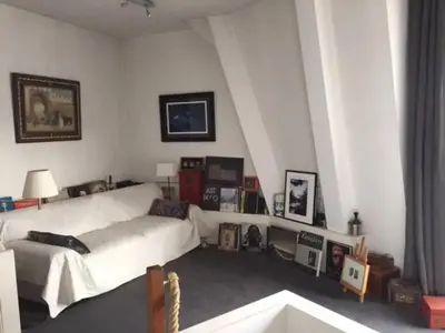Un ou plusieurs lits dans un hébergement de l'établissement Appartement charmant avec vue sur Tour Eiffel - Paris - 60 m²