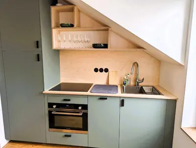 Cuisine ou kitchenette dans l'établissement Appart sur les toits de Paris - Marais Volta