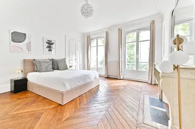 Un ou plusieurs lits dans un hébergement de l'établissement Appartement parisien spacieux #Marais #Rivoli