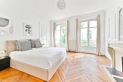 Un ou plusieurs lits dans un hébergement de l'établissement Appartement parisien spacieux #Marais #Rivoli