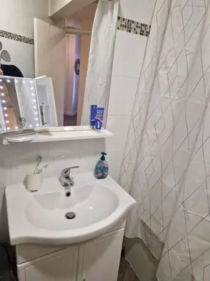 Salle de bains dans l'établissement Appartement 58m2 lumineux en face du Parc des expositions
