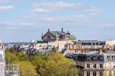 Vue générale sur Paris ou vue de la ville depuis l'appartement