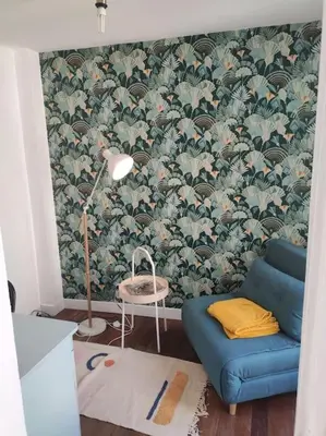Coin salon dans l'établissement Charming apartment 40 m2, 10th