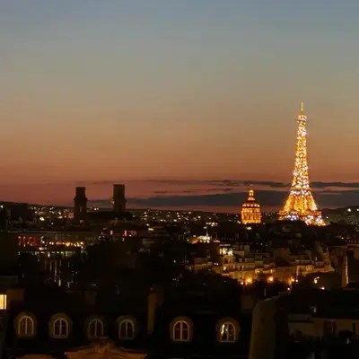 Top floor with Eiffel Tower view and roof top