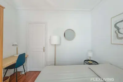 Un ou plusieurs lits dans un hébergement de l'établissement Flexliving - whole apartment - Lindet