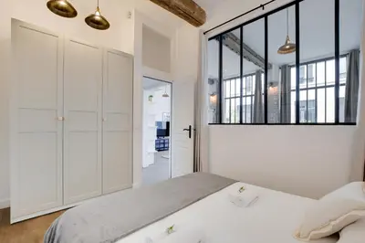 Un ou plusieurs lits dans un hébergement de l'établissement Magnifique loft 6P proche Bastille