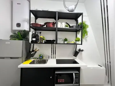 Cuisine ou kitchenette dans l'établissement PARIS BASTILLE BERCY GARE DE LYON CHAMBRE CLIMATISEE 9m2 idéal 1 pers ,max 2 pers