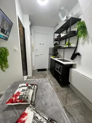 Cuisine ou kitchenette dans l'établissement PARIS BASTILLE BERCY GARE DE LYON CHAMBRE CLIMATISEE 9m2 idéal 1 pers ,max 2 pers