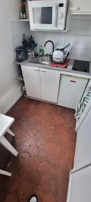 Cuisine ou kitchenette dans l'établissement Le Petit Paris