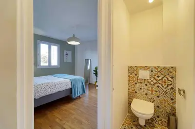 Salle de bains dans l'établissement Residence Reine - Boulogne - Paris