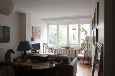 Coin salon dans l'établissement So Cute 55m2 And Quiet With A Courtyard Garden
