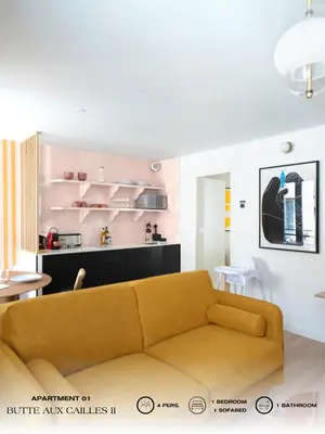 Coin salon dans l'établissement Beauquartier - Butte aux Cailles II