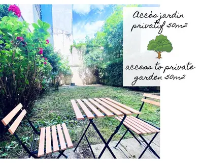 Jardin de l'établissement Chambre Cosy chez l habitant avec salle de bain et jardin privé