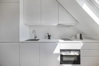 Cuisine ou kitchenette dans l'établissement Miel
