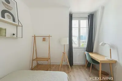 Un ou plusieurs lits dans un hébergement de l'établissement Flexliving - whole apartment - Houel