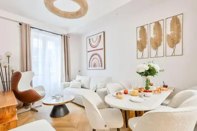 Coin salon dans l'établissement Luxurious Family Flat - Le Marais - With AC