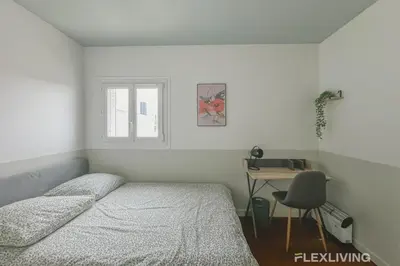 Un ou plusieurs lits dans un hébergement de l'établissement Flexliving - Whole Flat - Losserand