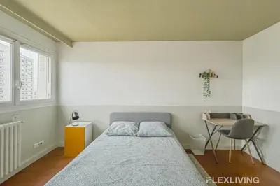 Un ou plusieurs lits dans un hébergement de l'établissement Flexliving - Whole Flat - Losserand