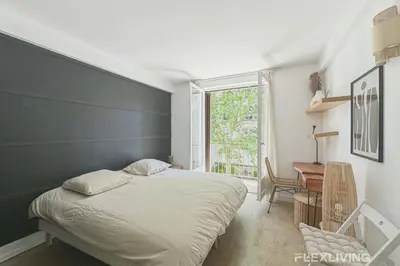 Un ou plusieurs lits dans un hébergement de l'établissement Flexliving - Whole flat - Friant