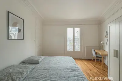 Un ou plusieurs lits dans un hébergement de l'établissement Flexliving - Room - Henri Sellier - Suresnes 92