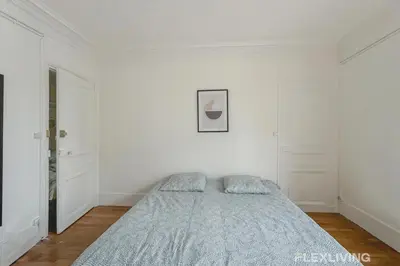 Un ou plusieurs lits dans un hébergement de l'établissement Flexliving - Room - Henri Sellier - Suresnes 92